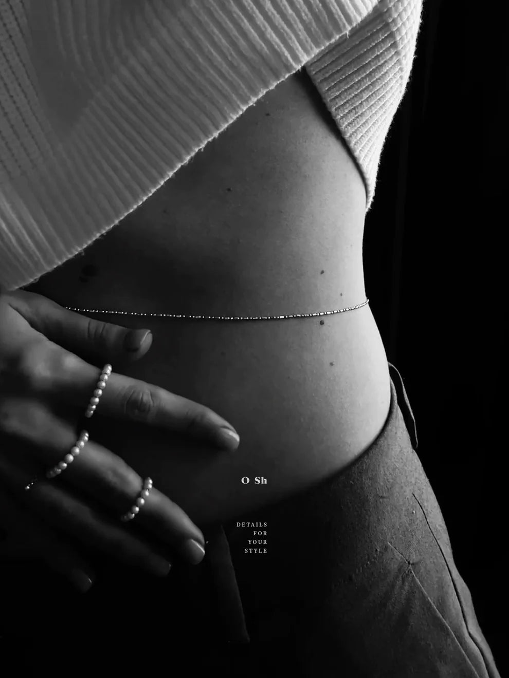 The Tie necklace | Body chain with a movable clasp