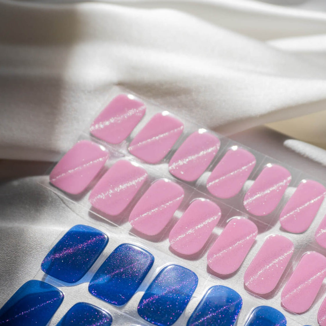 Cat Eye / Magnetic (Pink/Silver Metallics) Gel Nail Stickers Kit