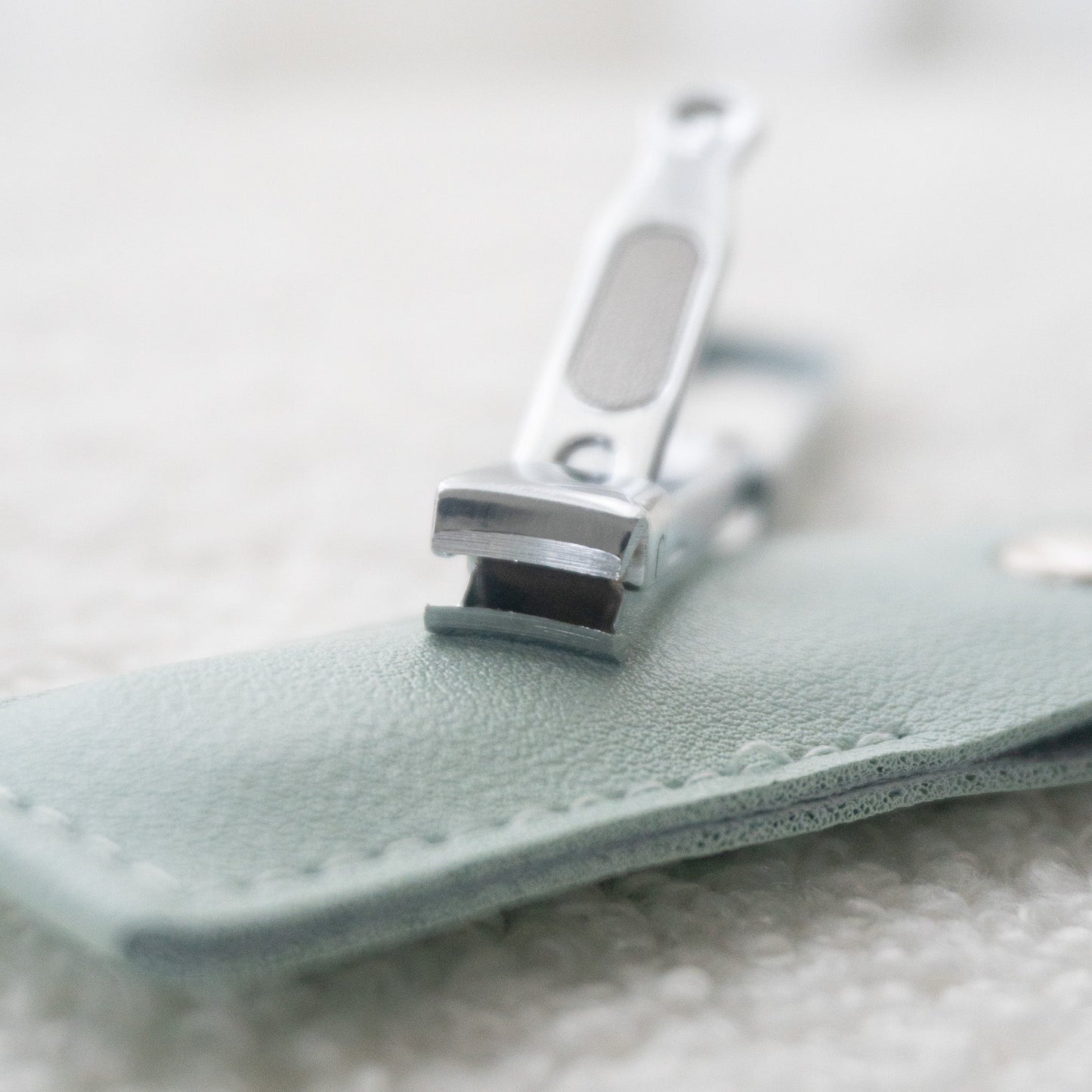 Foldable Nail Clipper with Pouch (Light Blue)