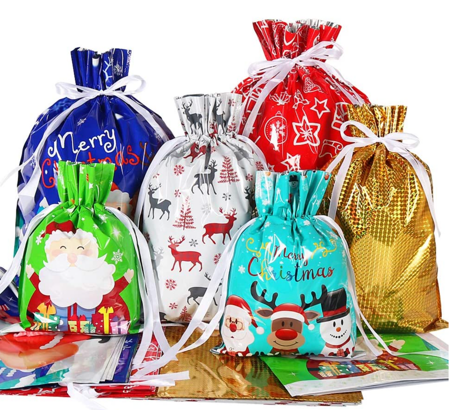 Christmas Gift Bags - 10 Pack Various Sizes