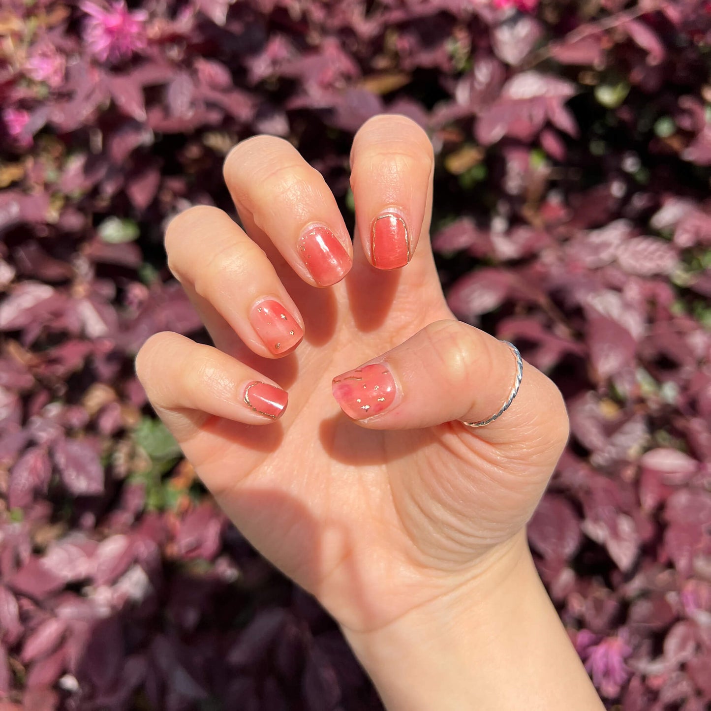 Soft Roses & Gold Semicured DIY Gel Nail Sticker Kit