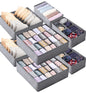 Set of 8 Foldable Organizers with 90 Cells Fabric Grids Dividers Box for Socks,Underwear, Bras and Ties