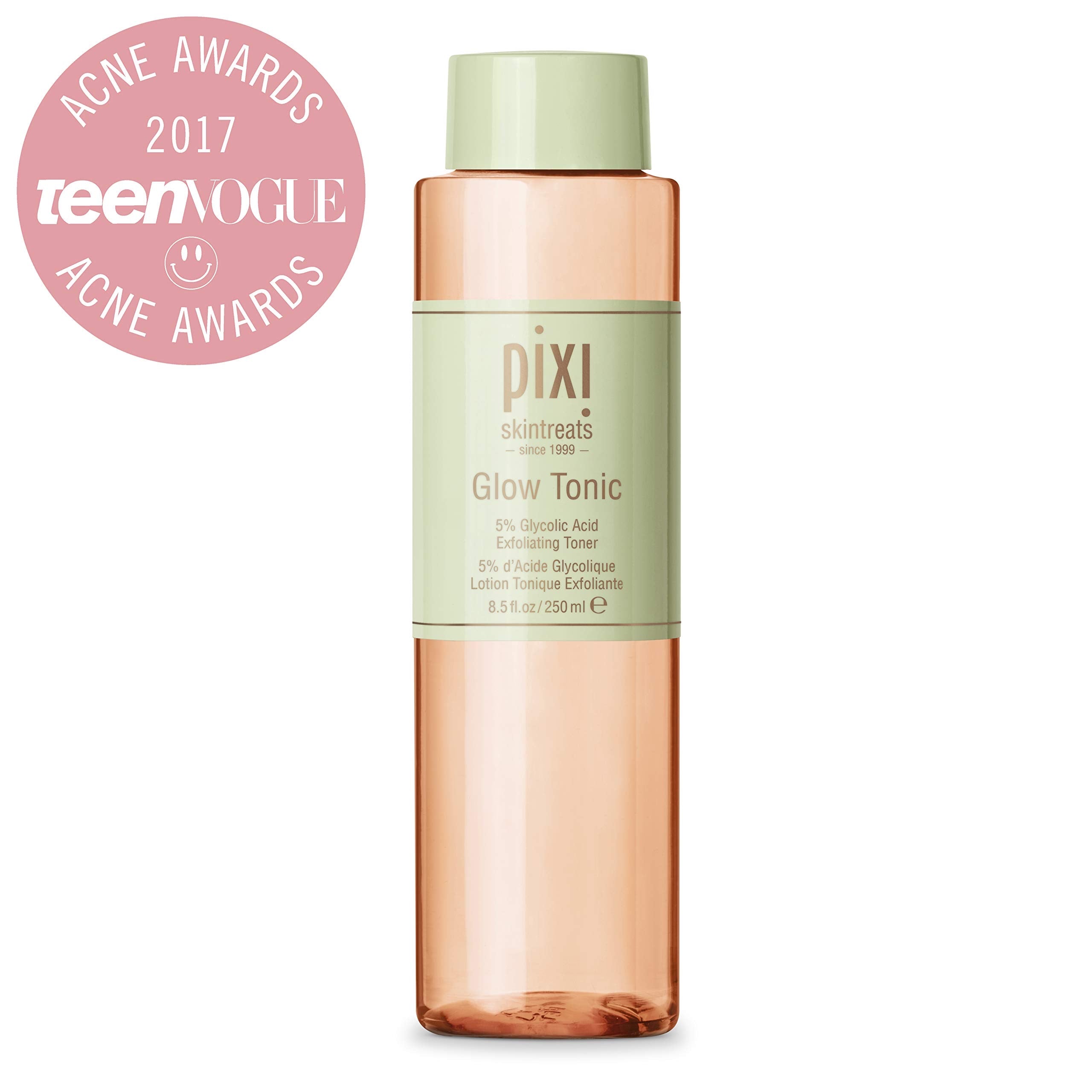 Pixi Beauty Glow Tonic 250ml | Balancing Face Toner | Glycolic Acid Toner for Radiant Skin | Daily Brightening Toner | 8.5 Fl Oz