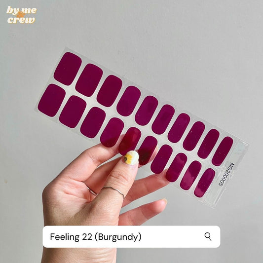 Feeling 22 (Burgundy) Semicured Gel Nails Sticker Kit