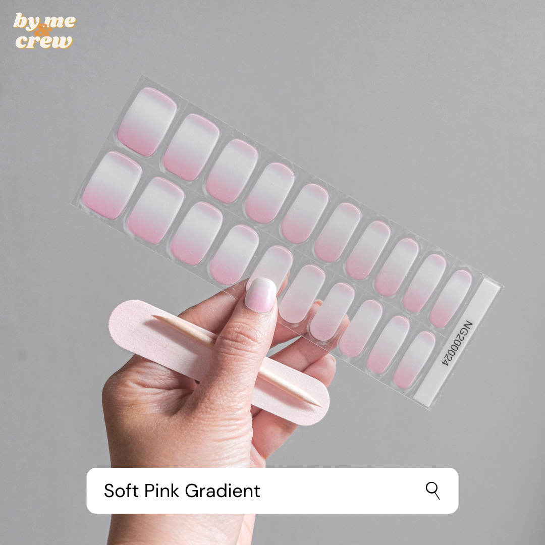 Soft Pink Gradient Semicured Gel Nails Kit