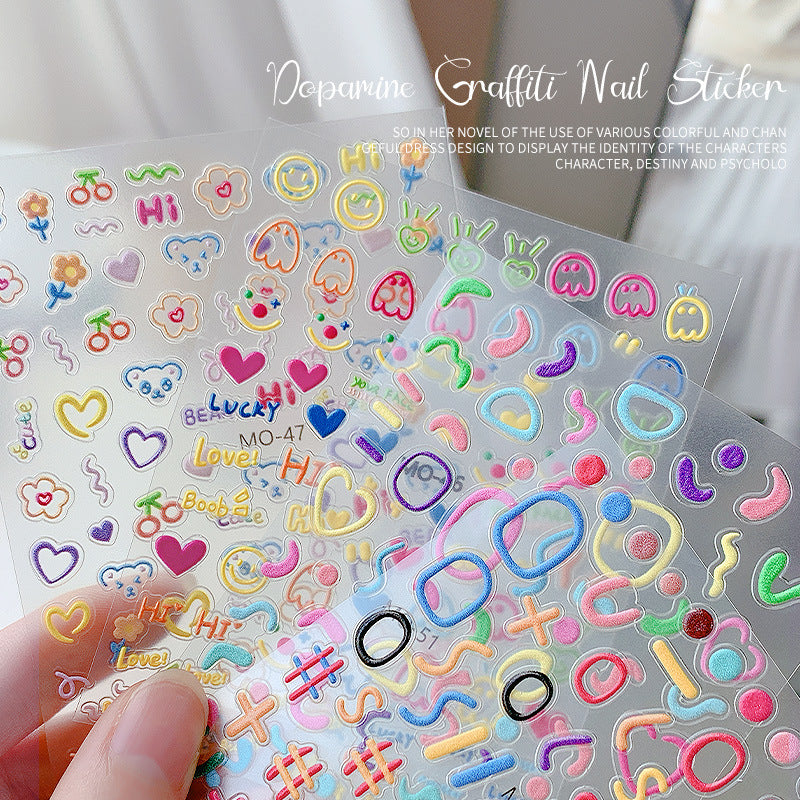 Colorful Graffiti Nail Stickers