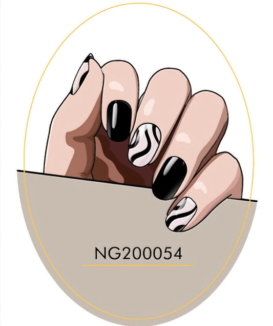 Chic Noir Semicured Gel Nail Sticker Kit/NG54