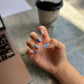 [TRENDING] Holographic Blue Semicured Gel Nail Stickers Kit
